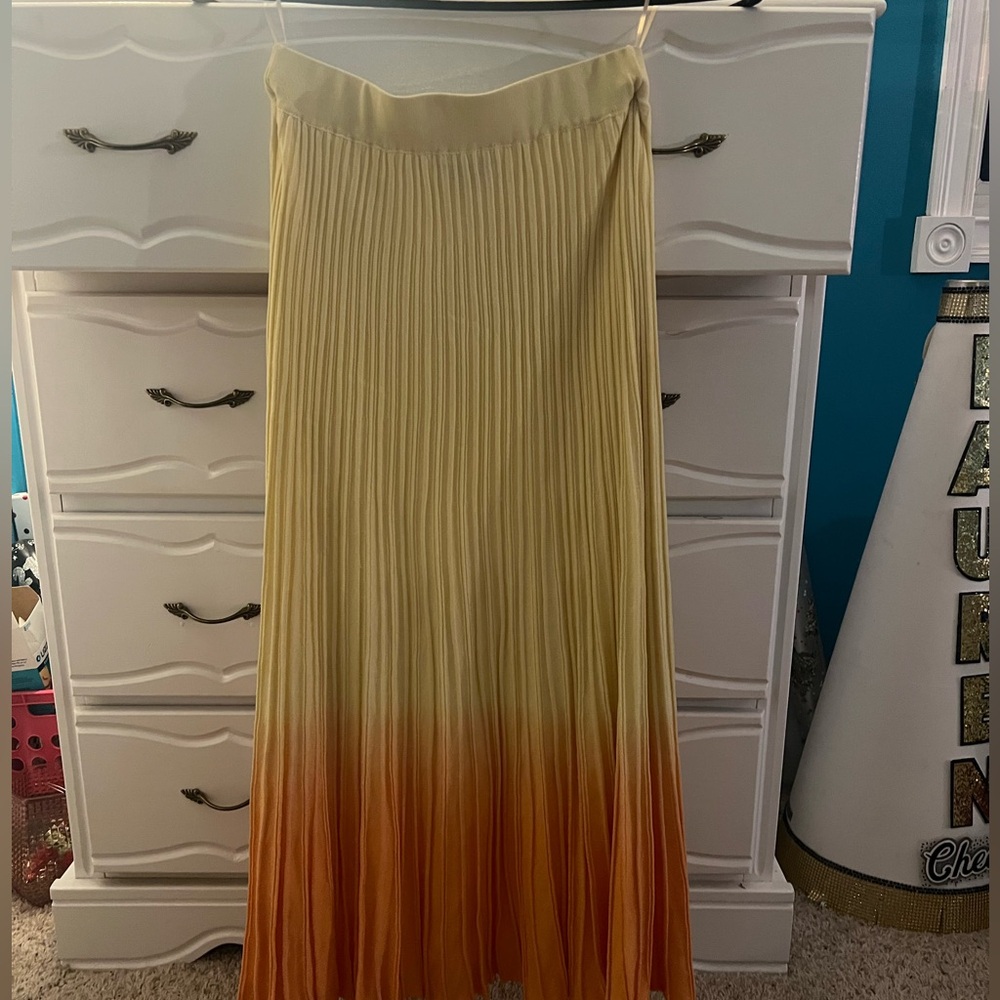 Yellow Orange Ombre Maxi Skirt